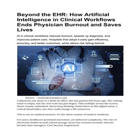 AI in Healthcare | Future of Smart Hospitals | PDF