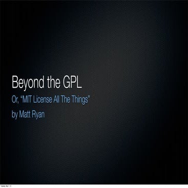 Beyond the GPL