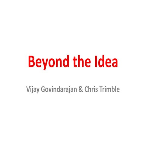Beyond the idea - Book Summary