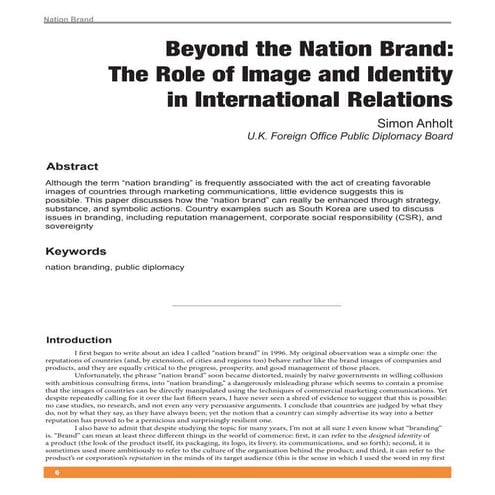 Beyond the Nation Brand