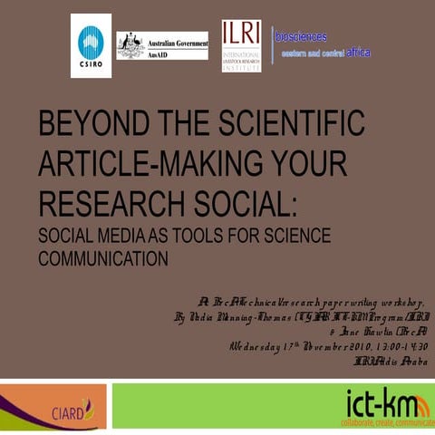 Beyond the scientific article making your research social  bec-a writing work...