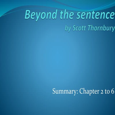 Beyond the sentence