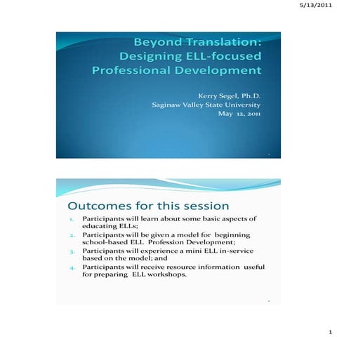Beyond Translation: Designing ELL-Focused Professional Development for Paraed...