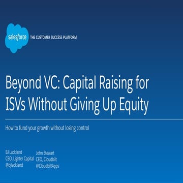 Beyond VC: Capital Raising for ISVs Without Giving Up Equity 