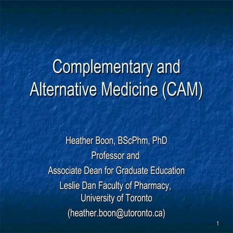 Beyond Western Medicine - Heather Boon, University of Toronto