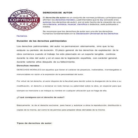 Derechos de  autor