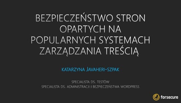 Bezpieczeństwo stron opartych na popularnych systemach zarządzania treścią