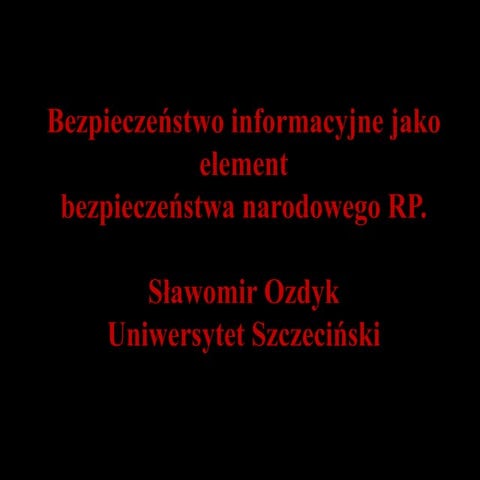 Bezpieczeństwo informacyjne
