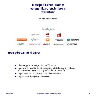 Bezpieczne dane w aplikacjach java