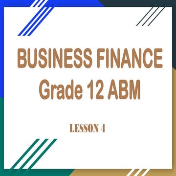 BUSINESS FINANCE POWER POINT PRESENTATION