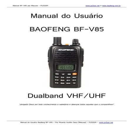 Manual Baofeng BF-V85 pt-br