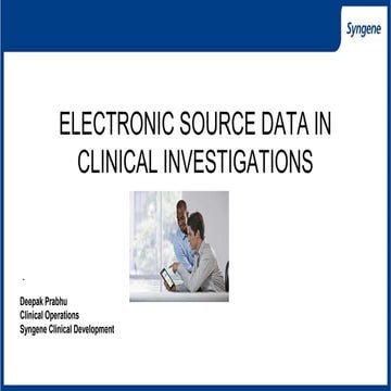 Electronic Source Data in Clinical Investigations