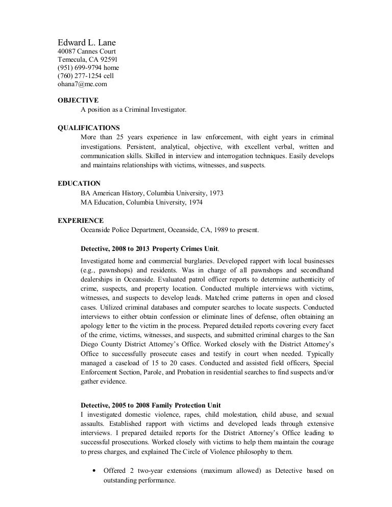 police detective resume pablo penantly co