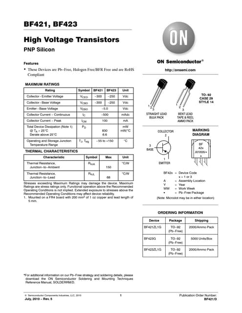 Original PNP Transistor BC560C BC560 560 TO-92 New | PDF