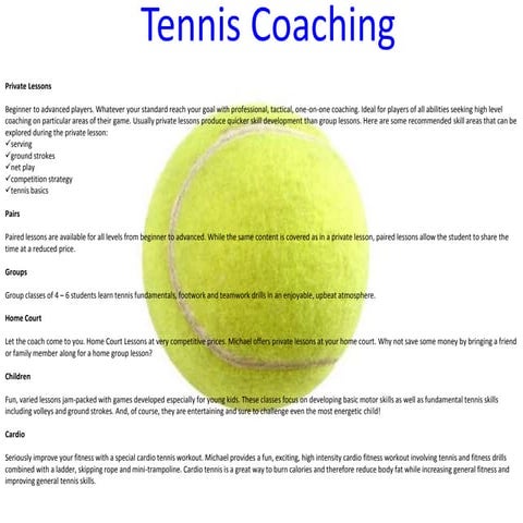 Tennis coaching | PPTX