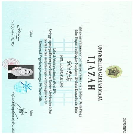 MBA document Prita Raska completed