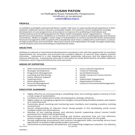 Sue Paton 2015 Consultancy