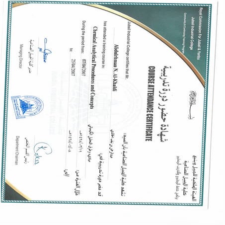 Chemical analytical procedures