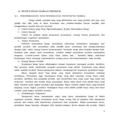 PENETAPAN HARGA PRODUK