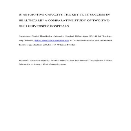 IS ABSORPTIVE CAPACITY THE KEY TO IT SUCCESS IN CARE - Manuscript
