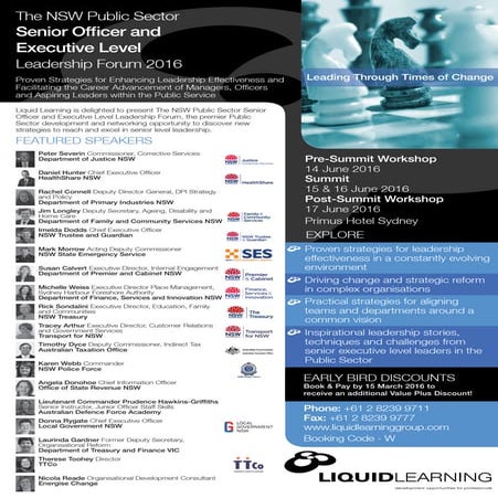The NSW Senior Officer and Executive Level Leadership Forum 2016