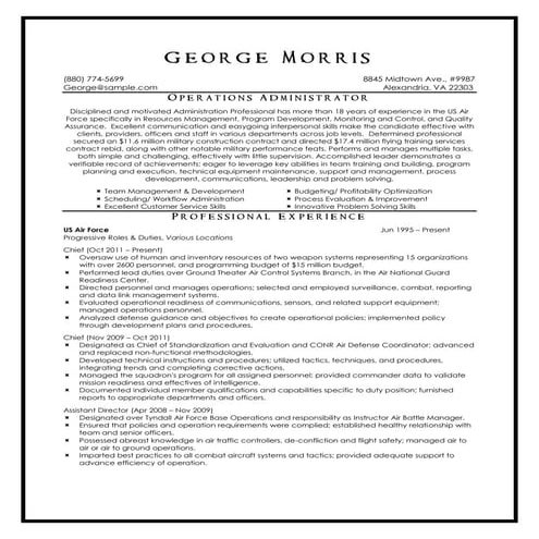 George Morris Resume SAMPLE