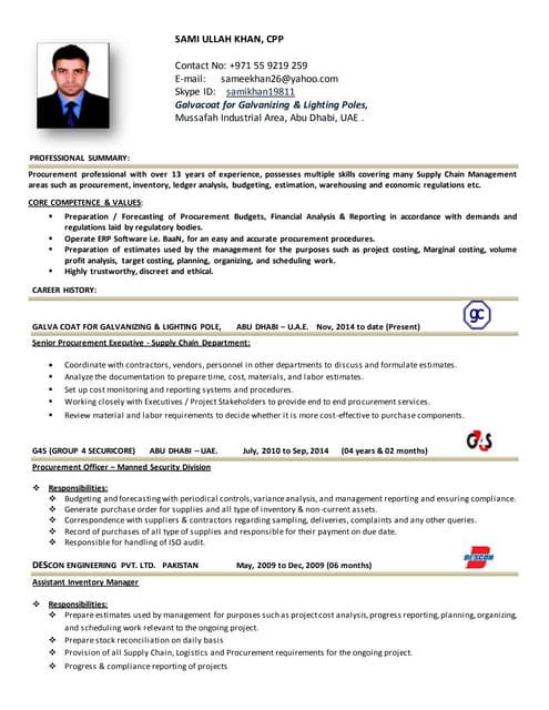 procurement resumes