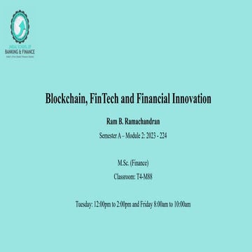 BF and FI Blockchain, fintech and Financial Innovation- Lesson 4