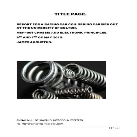 FORCES AND DEFLECTION OF COIL SPRINGS