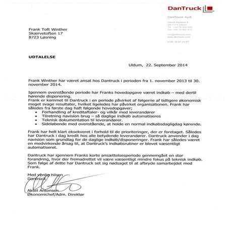Udtalelse fra DanTruck