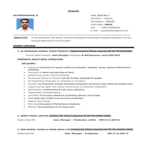 Satheeshkumar Resume
