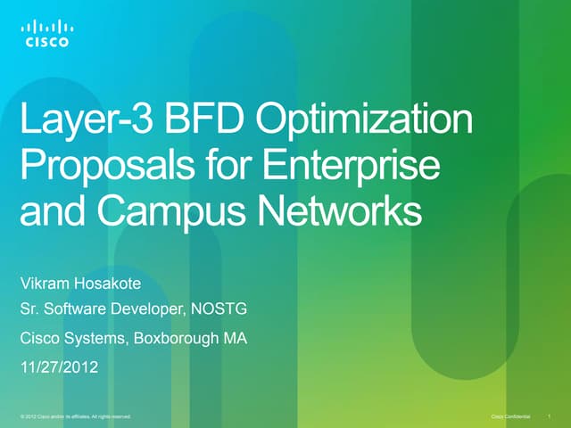 Layer-3 BFD Optimization Proposals for Enterprise and Campus Networks
