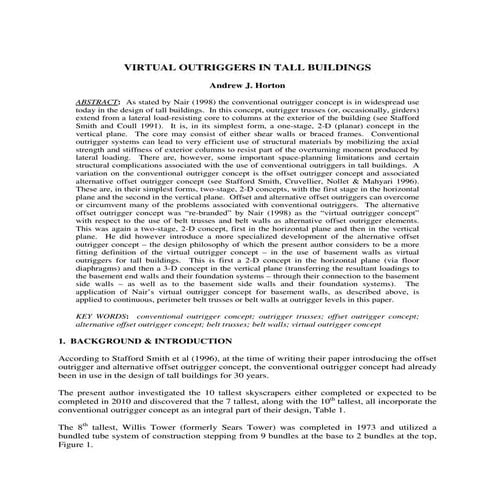 Virtual Outriggers in Tall Buildings