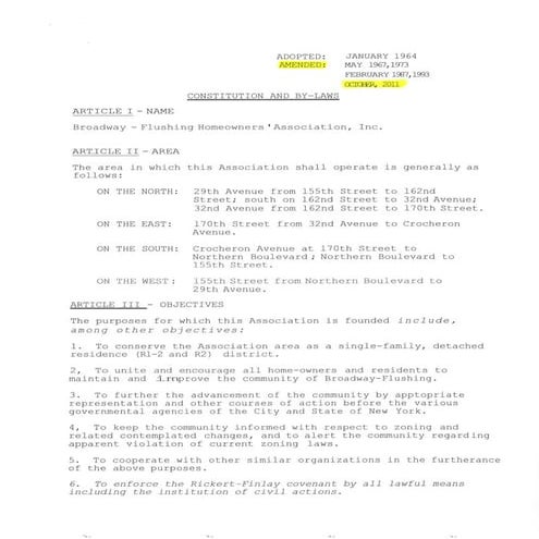 BFHA New Constitution