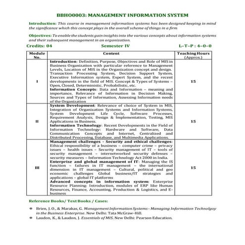 Bfho0003 (mis) syllabus