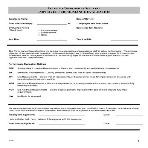 Bf Hr Performance Evaluation