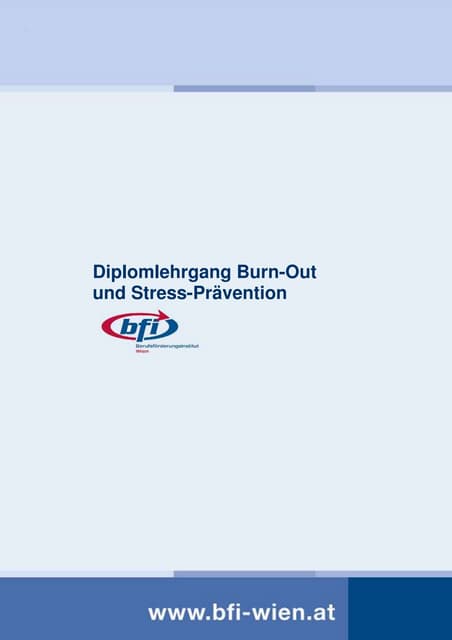 Bfi Diplomlehrgang Burn Out
