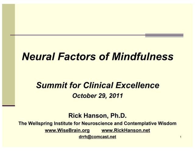 Neural Factors of Mindfulness