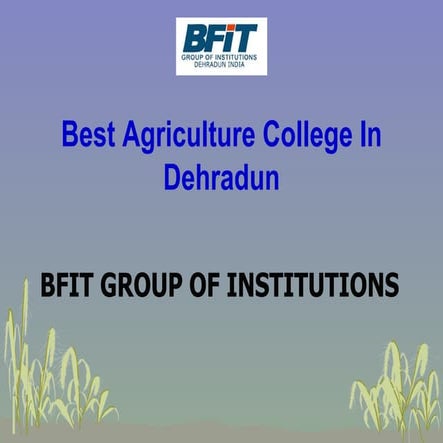 Best Agriculture College In Dehradun