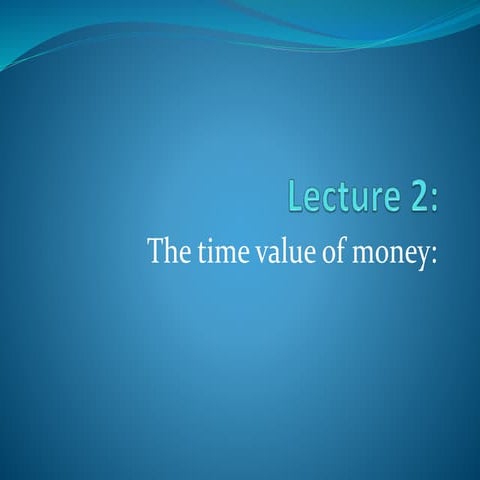 Time value of money