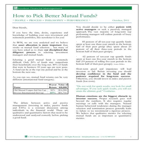 How to Pick Better Mutual Funds?