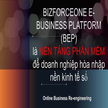 BEP - Bfo E-business platform - nen tang phan mem cho doanh nghiep so v2