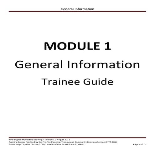 competency training fire brigade trainee guide module 1-5