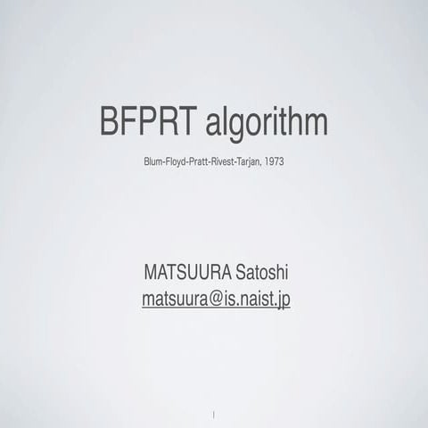BFPRT algorithm | PDF