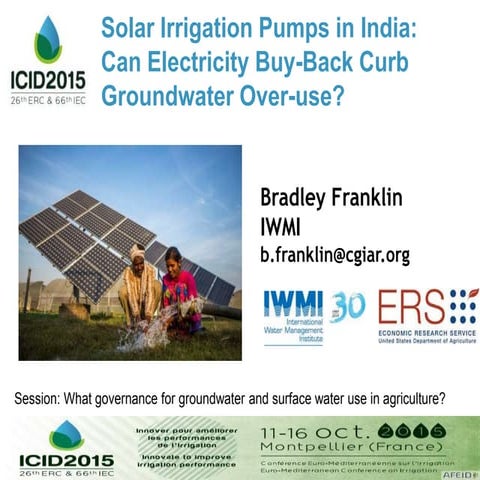 Solar Irrigation Pumps in India: Can Electicity Buy-Back Curb Groundwater Ove...