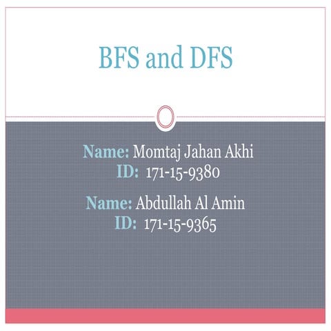 BFS and DFS | PPTX