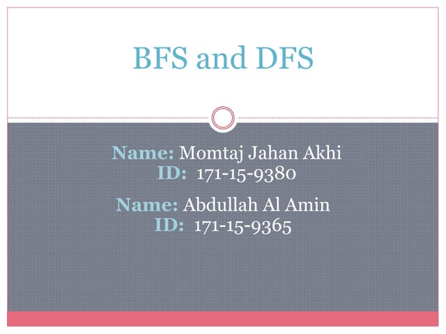BFS and DFS | PPTX