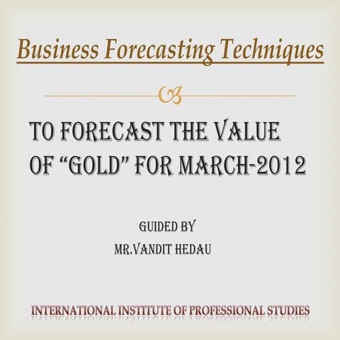 Gold Price Forecasting