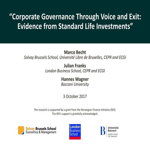 Corporate Governance Through Voice and Exit: Evidence from Standard Life Inve...