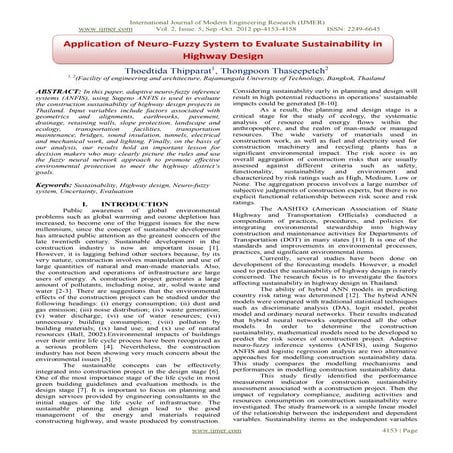 Application of Neuro-Fuzzy System to Evaluate Sustainability in Highway Design